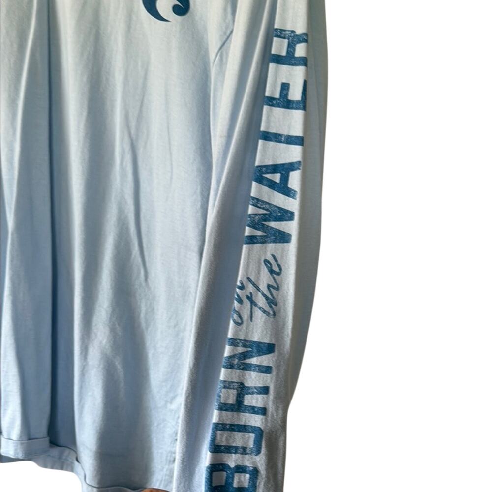 Costa Light Blue Long Sleeve Shirt with Back Logo Men's M - Picture 4 of 5